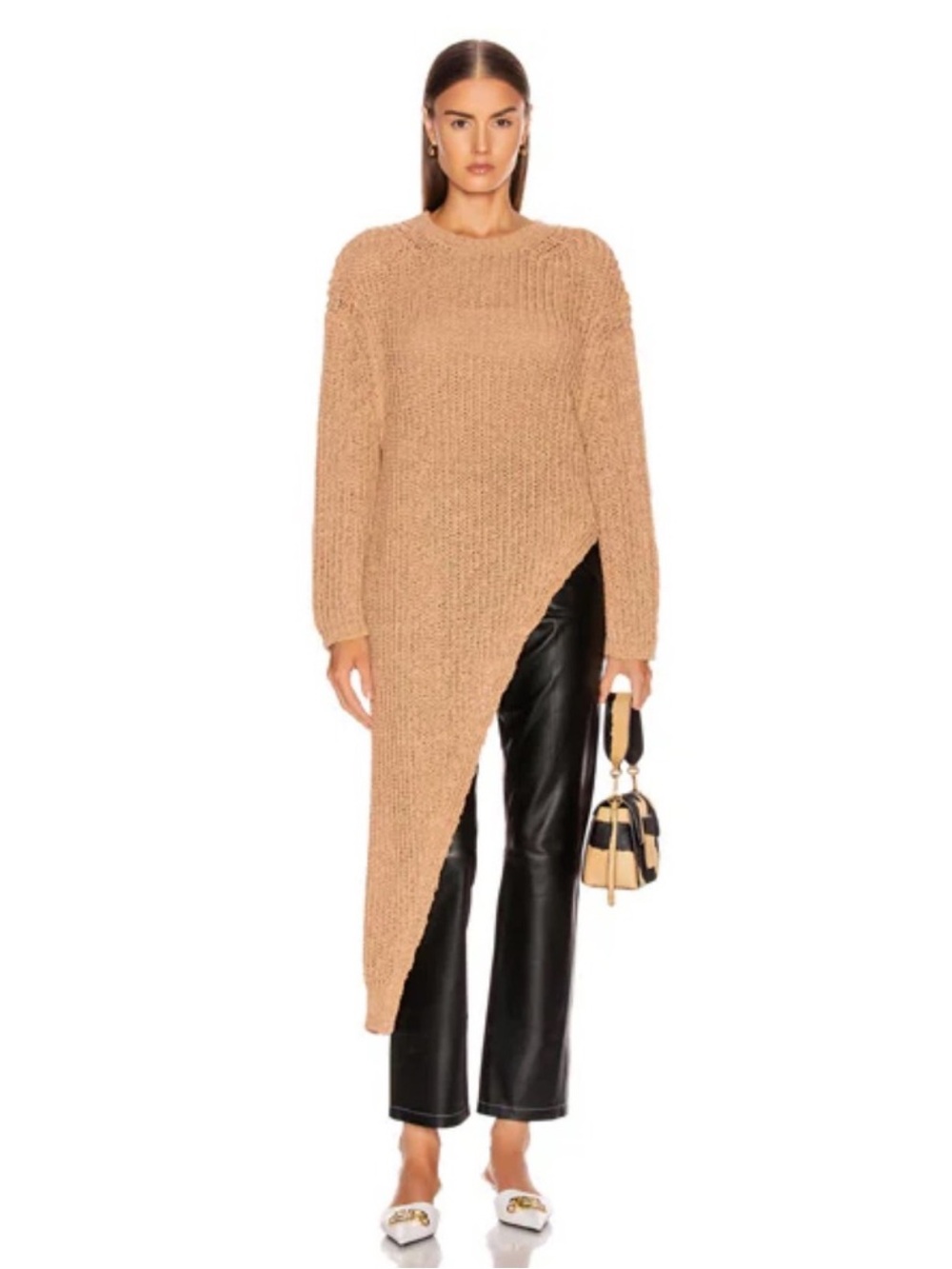 NWOT Nanushka Rodi Asymmetrical Crew Neck Sweater